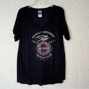 Harley Davidson Womens Black Bossier City LA Ride To Live Wings T-Shirt Size XL